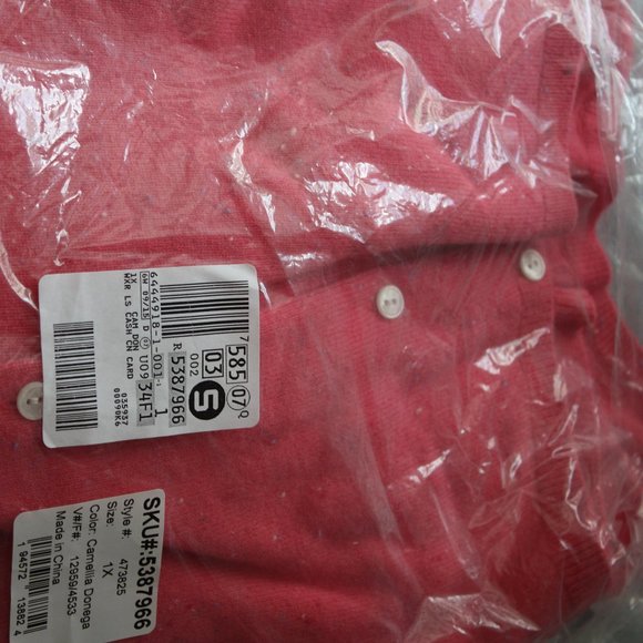 Lands End NIP Cashmere Cardigan Sweater 1X Plus - Picture 4 of 5